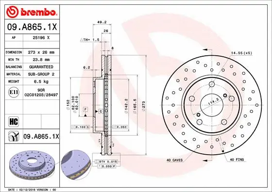 Brake Disc (09.A865.1X)