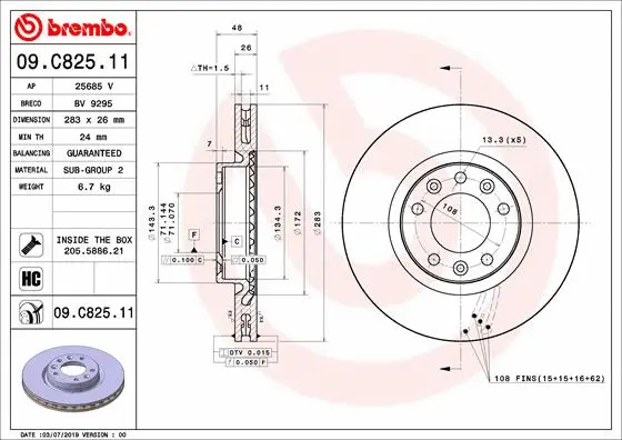 Brake Disc (09.C825.11)