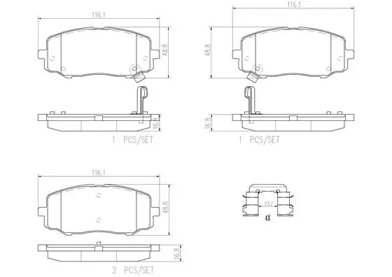 Brake Pad Set, disc brake (P30045N)