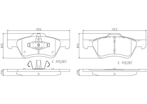 Brake Pad Set, disc brake (P24186N)