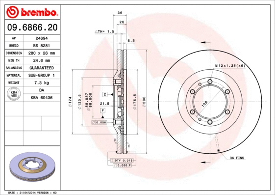 Brake Disc (09.6866.20)