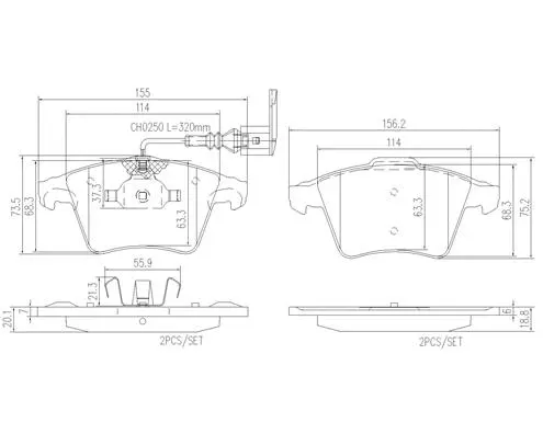 Brake Pad Set, disc brake (P85090N)