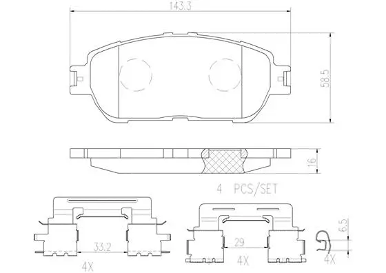 Brake Pad Set, disc brake (P83105N)
