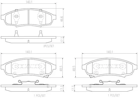 Brake Pad Set, disc brake (P07003N)