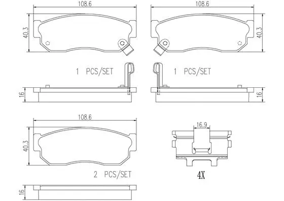 Brake Pad Set, disc brake (P56073N)