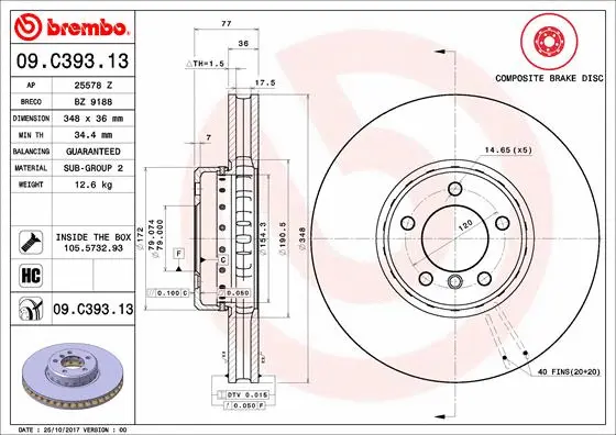Brake Disc (09.C393.13)