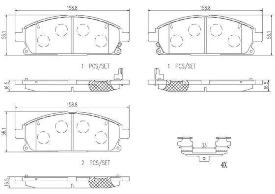 Brake Pad Set, disc brake (P56040N)