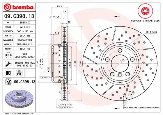 Brake Disc (09.C398.13)