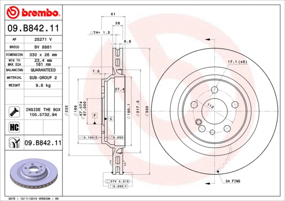 Brake Disc (09.B842.11)