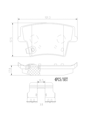 Brake Pad Set, disc brake (P11040N)