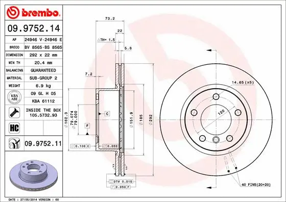 Brake Disc (09.9752.11)