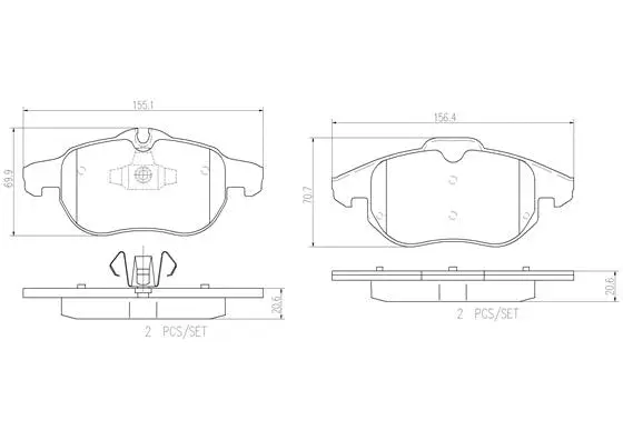 Brake Pad Set, disc brake (P59043N)
