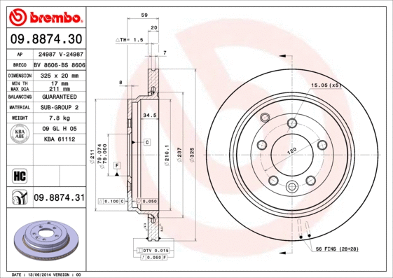 Brake Disc (09.8874.30)