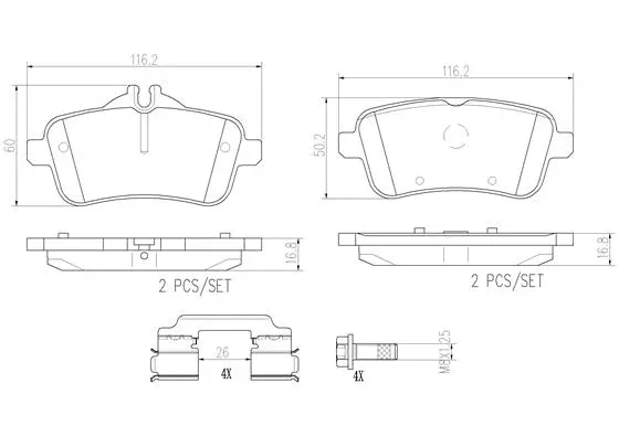 Brake Pad Set, disc brake (P50101N)