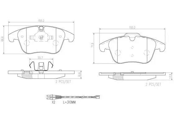 Brake Pad Set, disc brake (P61106N)
