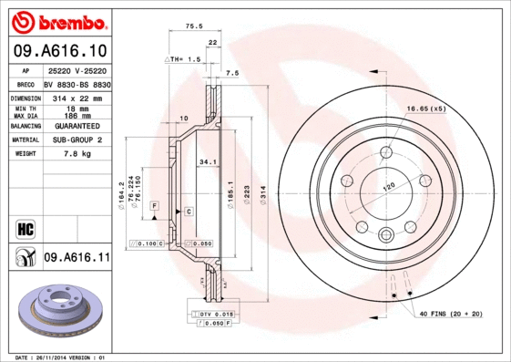 Brake Disc (09.A616.10)