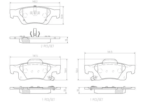 Brake Pad Set, disc brake (P37016N)