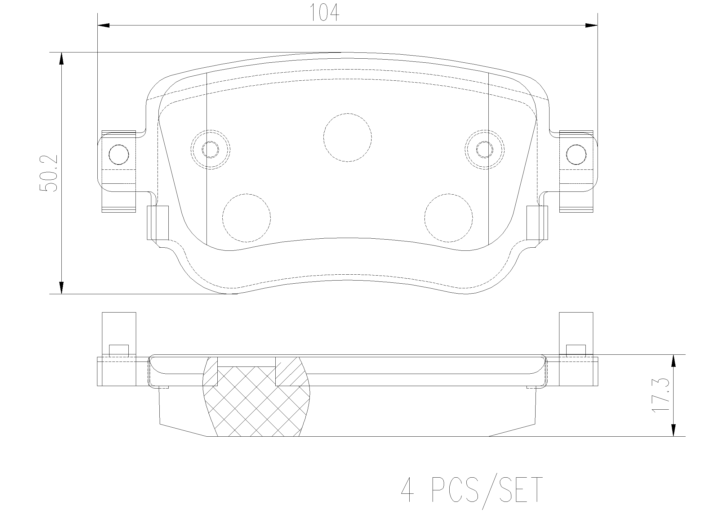 Brake Pad Set, disc brake (P04002N)