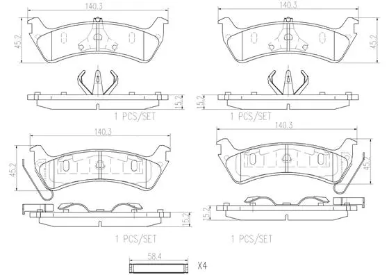 Brake Pad Set, disc brake (P24216N)