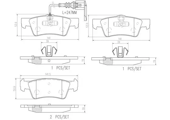 Brake Pad Set, disc brake (P85091N)