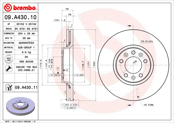 Brake Disc (09.A430.10)