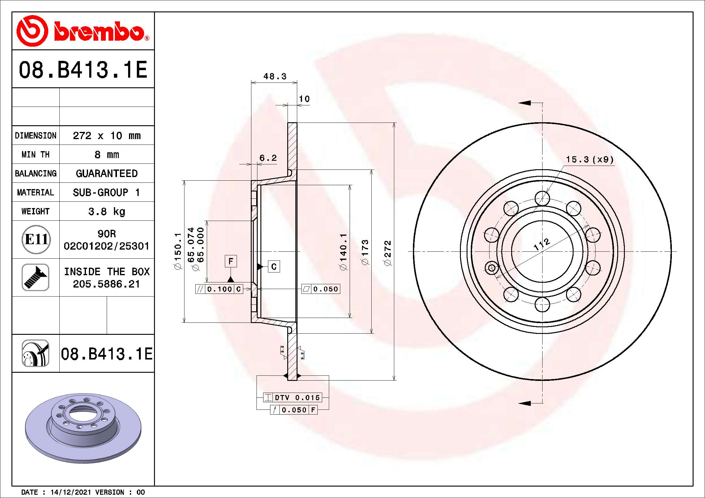 Brake Disc (08.B413.1E)