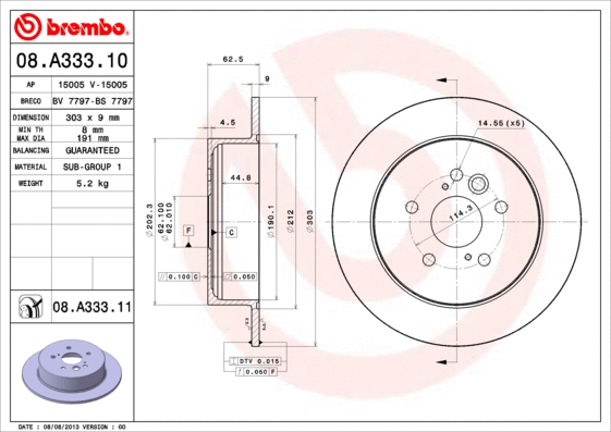 Brake Disc (08.A333.10)