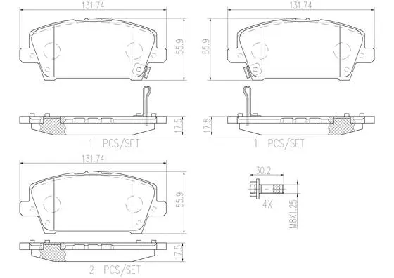 Brake Pad Set, disc brake (P28037N)