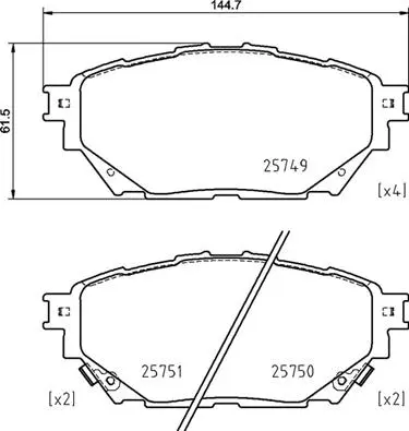 Brake Pad Set, disc brake (P 54 065)