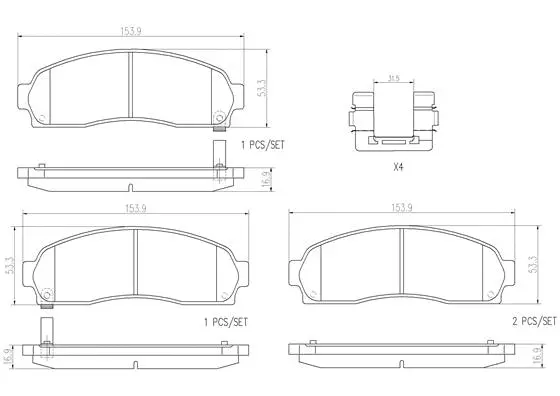 Brake Pad Set, disc brake (P10042N)