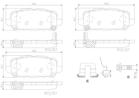 Brake Pad Set, disc brake (P28090N)