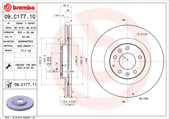 Brake Disc (09.C177.11)