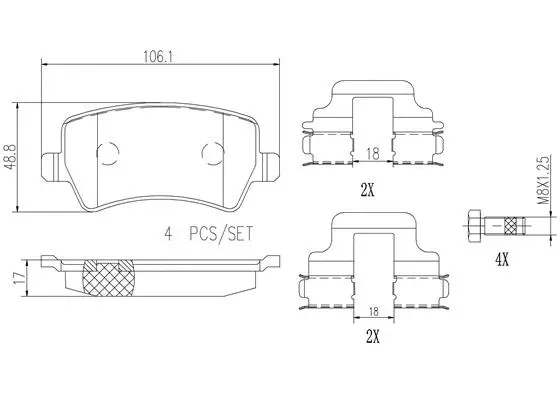 Brake Pad Set, disc brake (P24078N)