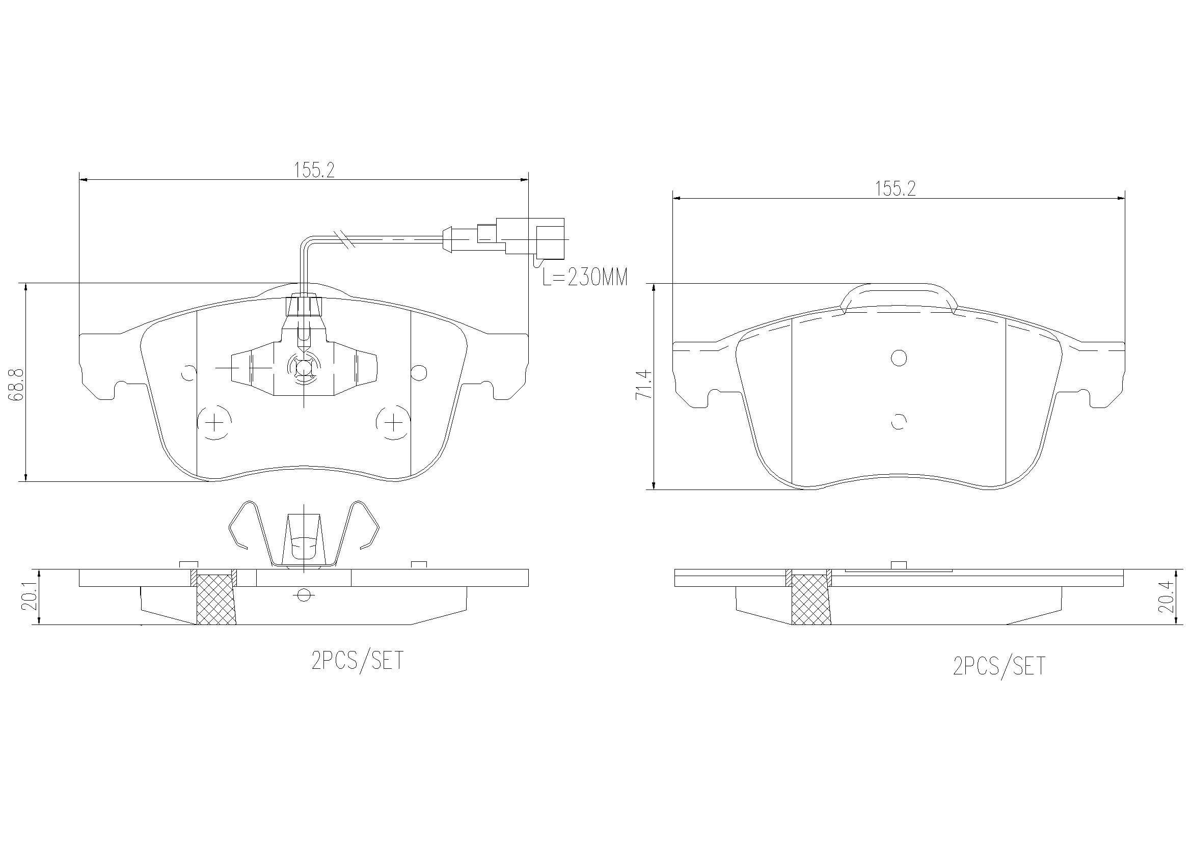 Brake Pad Set, disc brake (P23132N)