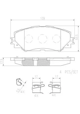 Brake Pad Set, disc brake (P83082N)