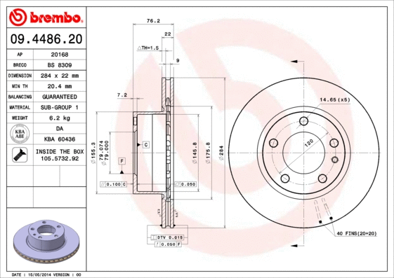 Brake Disc (09.4486.20)