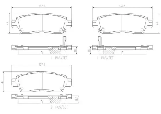 Brake Pad Set, disc brake (P59085N)