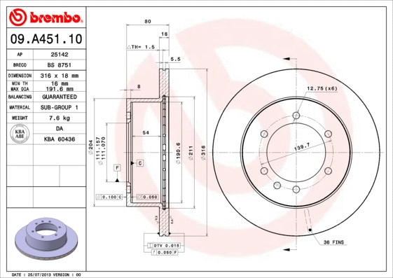 Brake Disc (09.A451.10)