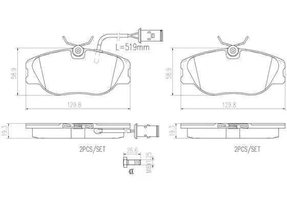 Brake Pad Set, disc brake (P23041N)