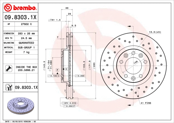 Brake Disc (09.8303.1X)