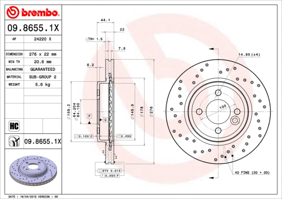 Brake Disc (09.8655.1X)