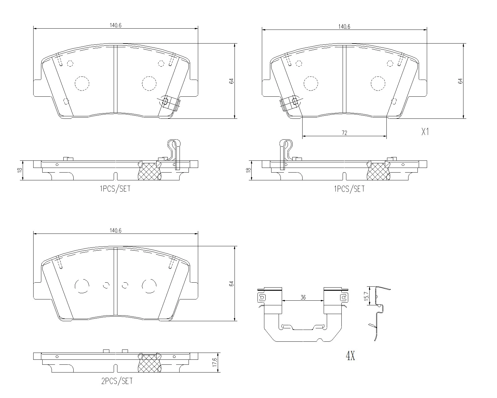 Brake Pad Set, disc brake (P30119N)