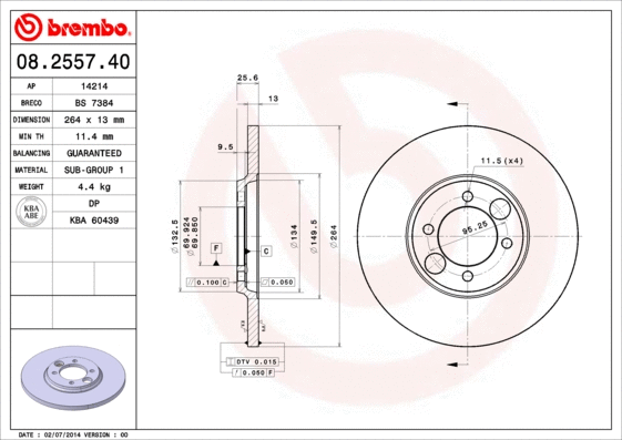 Brake Disc (08.2557.40)