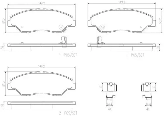 Brake Pad Set, disc brake (P30015N)