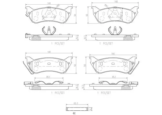 Brake Pad Set, disc brake (P50040N)