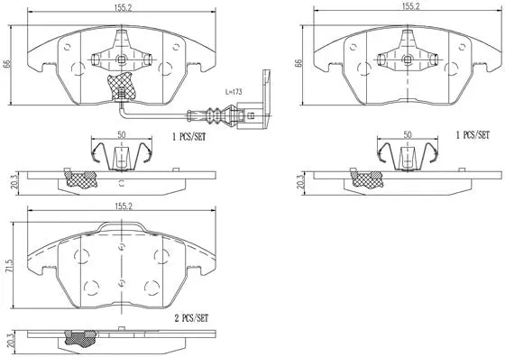 Brake Pad Set, disc brake (P85146N)