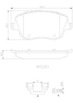 Brake Pad Set, disc brake (P85057N)