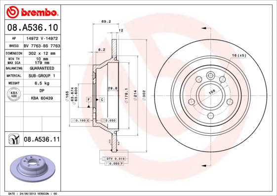 Brake Disc (08.A536.10)