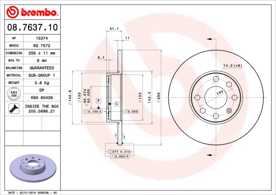 Brake Disc (08.7637.10)