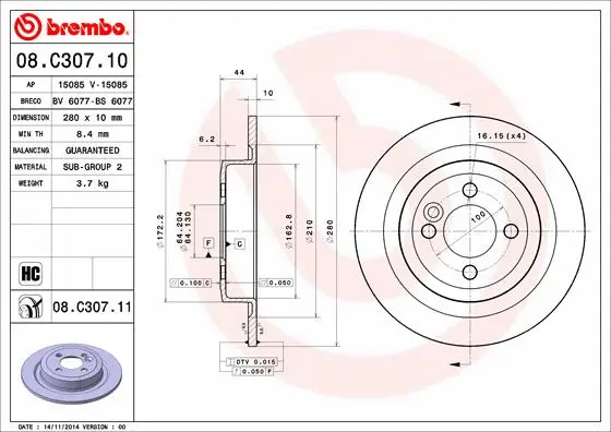 Brake Disc (08.C307.11)